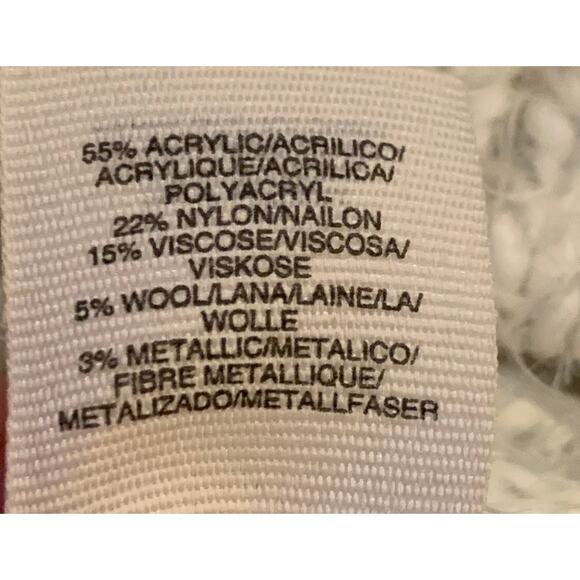 Rachel Roy Womens Sweater Large NWT Fresh Light Grey Ivory Silver Open Weave - Picture 3 of 13